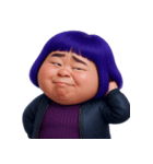 ぽっちゃり紫髪の女の子 (NT)（個別スタンプ：1）