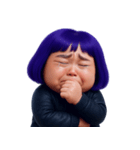 ぽっちゃり紫髪の女の子 (NT)（個別スタンプ：3）