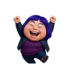 ぽっちゃり紫髪の女の子 (NT)（個別スタンプ：10）