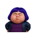 ぽっちゃり紫髪の女の子 (NT)（個別スタンプ：15）