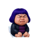 ぽっちゃり紫髪の女の子 (NT)（個別スタンプ：19）