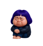 ぽっちゃり紫髪の女の子 (NT)（個別スタンプ：24）