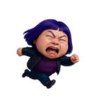ぽっちゃり紫髪の女の子 (NT)（個別スタンプ：34）