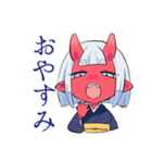 毎日挨拶★鬼娘の和風きもの（個別スタンプ：10）