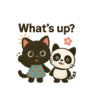 黒猫とパンダの日常ことば（個別スタンプ：13）