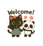 黒猫とパンダの日常ことば（個別スタンプ：28）