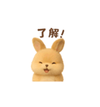 ポメラニアン足すうさぎ割る2。2Dと3D便利（個別スタンプ：24）