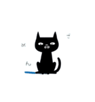手書き風黒猫（個別スタンプ：5）