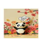 ペーパークラフト風パンダ（個別スタンプ：1）