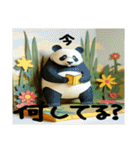 ペーパークラフト風パンダ（個別スタンプ：25）