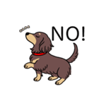 名前入りダックスロングチョコイエロー（個別スタンプ：8）