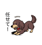 名前入りダックスロングチョコイエロー（個別スタンプ：15）