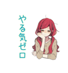 ネガティブな普段着赤髪女子★（個別スタンプ：7）