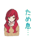 ネガティブな普段着赤髪女子★（個別スタンプ：9）