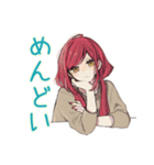 ネガティブな普段着赤髪女子★（個別スタンプ：14）