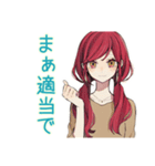 ネガティブな普段着赤髪女子★（個別スタンプ：35）