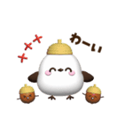 【秋】ぷっくり3D風シマエナガさん（個別スタンプ：9）