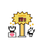 吹き出しとパンダとウサギと [台湾版]（個別スタンプ：3）