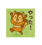 癒友童子 リスのこつこつ帖（個別スタンプ：3）