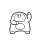 韓国風な線画アニマル 動くスタンプ（個別スタンプ：4）