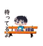 子ども（男の子）の送迎★到着報告（個別スタンプ：12）