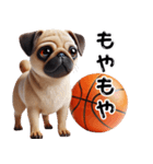 パグ×バスケットボール！可愛すぎる！（個別スタンプ：33）