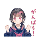 制服の女の子★勉強会お誘い（個別スタンプ：7）