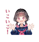 制服の女の子★勉強会お誘い（個別スタンプ：8）
