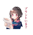 制服の女の子★勉強会お誘い（個別スタンプ：16）