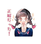 制服の女の子★勉強会お誘い（個別スタンプ：28）