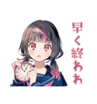 制服の女の子★勉強会お誘い（個別スタンプ：36）
