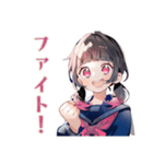 制服の女の子★勉強会お誘い（個別スタンプ：39）