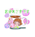 少女とうさぎとカメ、大の仲良しトリオ 2（個別スタンプ：7）