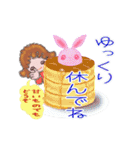 少女とうさぎとカメ、大の仲良しトリオ 2（個別スタンプ：8）
