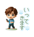 くっきり3D男子の使える♪リアクション（個別スタンプ：7）