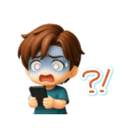 くっきり3D男子の使える♪リアクション（個別スタンプ：21）