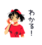 ポニテ女子★乾杯と退出（個別スタンプ：24）