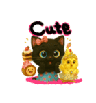 黒猫アルビと仲間たち（個別スタンプ：1）