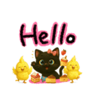 黒猫アルビと仲間たち（個別スタンプ：21）
