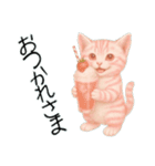 推し猫【桃】,,（個別スタンプ：3）