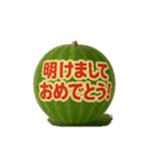動くスイカ/中日双語會動！西瓜貼圖12（個別スタンプ：16）