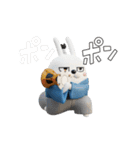 動く 3D擦れ武士うさぎ（個別スタンプ：19）