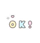 ゆる可愛い手書きのパステルカラースタンプ（個別スタンプ：1）