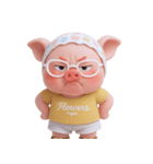 かわいい黄色の服を着た太っちょブタ (NT)（個別スタンプ：32）