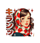 おしゃれなレトロモダンガールVer.赤（個別スタンプ：30）