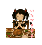 魔界の子 魔子ちゃんのキュンかわスタンプ（個別スタンプ：8）