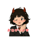 魔界の子 魔子ちゃんのキュンかわスタンプ（個別スタンプ：12）