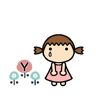 イニシャルY 女の子（個別スタンプ：9）