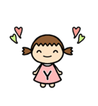 イニシャルY 女の子（個別スタンプ：15）