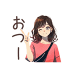 毎日挨拶♡ちょうどいい女性（個別スタンプ：10）